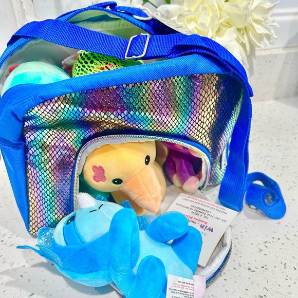 Pomkinz Dinosaur 🦕 🦖 Pet Pals Set of 5 Stuffed Animals Rainbow Bag. - Picture 3 of 6